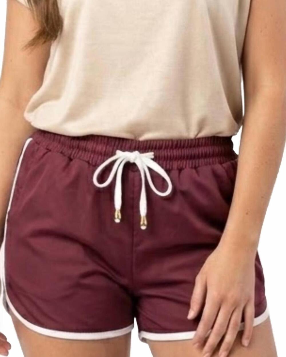 NEW JESS LEA everyday drawstring shorts in maroon